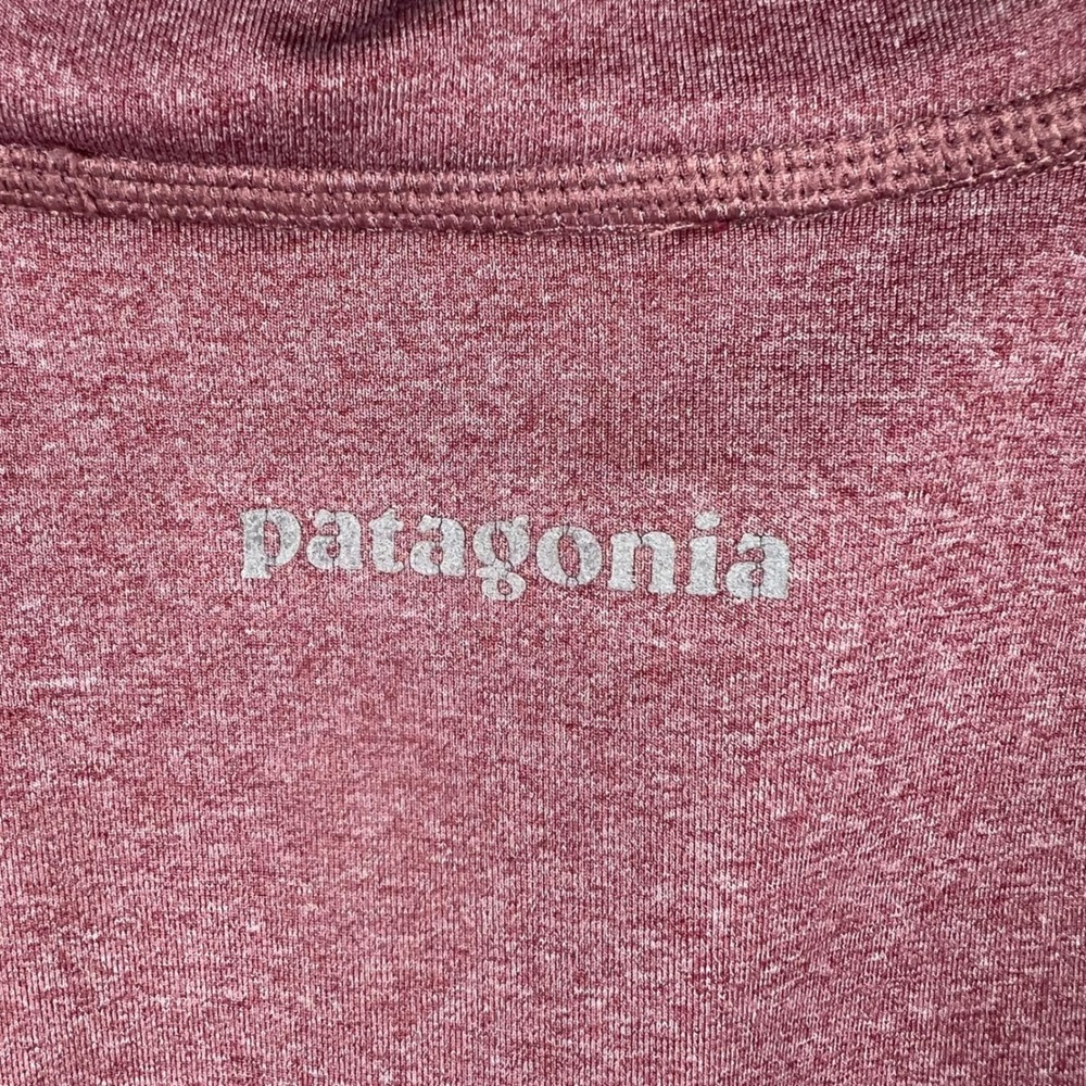 Patagonia Womens Speedwork XL 1/4 Zip Pullover Heathered Burgundy Dot Trim - Picture 11 of 13
